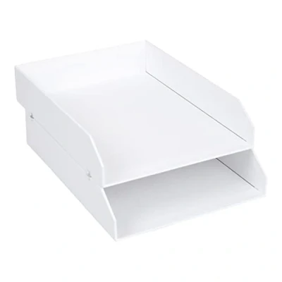 Afbeelding van Bigso Box of Sweden 789245501N Set van 2 stapelbare manden, vezelplaat, wit, 31 x 23 6 cm