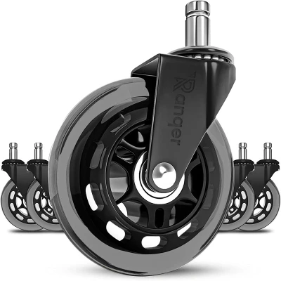 Afbeelding van Ranqer gamestoel / gaming chair bureaustoel wieltjes voor harde vloeren RQ CASTORS BLK 1