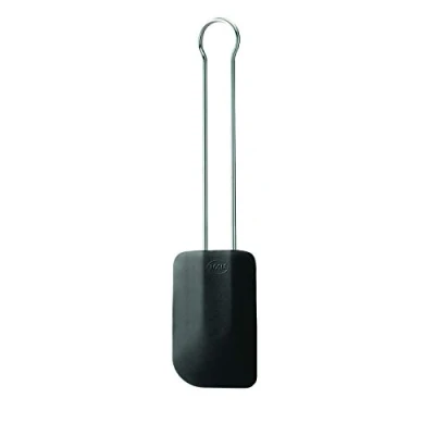 Image de RÖSLE Grande Spatule de Cuisine Ustensile Pâtisserie Haute Qualité Inox 18/10 et Silicone Noir Résistant à la Chaleur Jusqu&#039;à 200 C Passe au Lave Vaisselle 32 cm