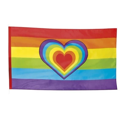 Afbeelding van Vlag Regenboog Hart 90x150cm