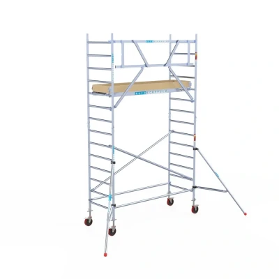 Afbeelding van Euroscaffold Rolsteiger Budget Schoren L250xB90 5.20m werkhoogte Carbon platformen