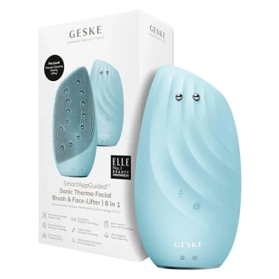 Afbeelding van GESKE SmartAppGuided™ Sonic Thermo Facial Brush &amp; Face Lifter 8 in 1 Huidreiniging anti rimpel Siliconen elektrische reinigingsborstel Gezichtsmassager Reiniging aging