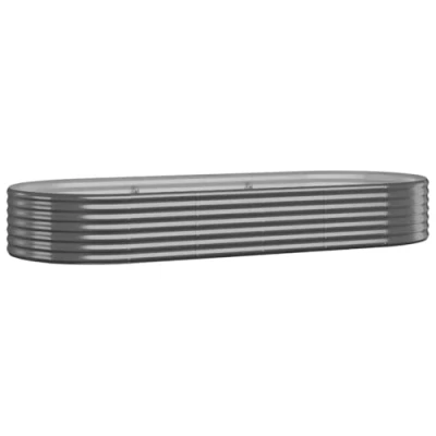 Afbeelding van vidaXL Plantenbak 249x100x36 cm gepoedercoat staal antracietkleurig