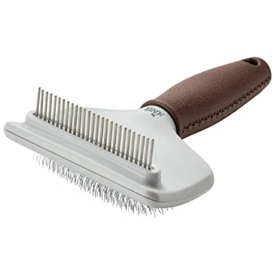 Afbeelding van HUNTER SPA Combinatieborstel voor honden, grijs/bruin, maat M, 20,0 x 11,0 cm