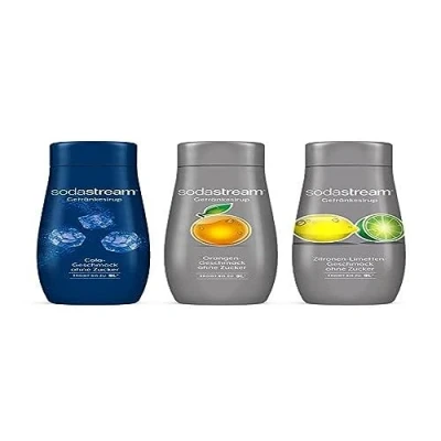 Afbeelding van SodaStream 3 x suikervrije colasiroop, sinaasappelsiroop, limoensiroop, 440 ml siroop voor maximaal 9 liter gebruiksklare drank
