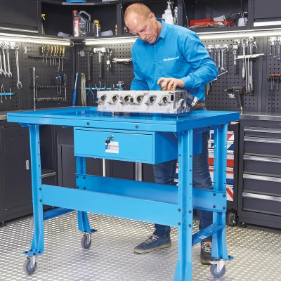 Afbeelding van Montagetafel verrijdbaar blauw