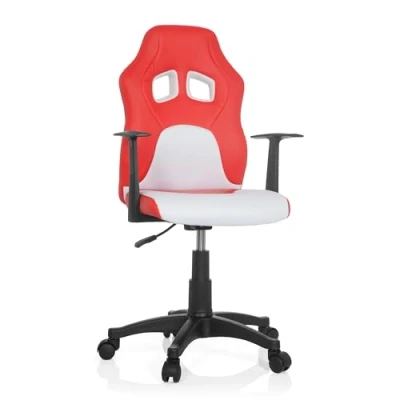Afbeelding van Bureaustoel Met Armleuning Kinderen Kunstleder Rood/Wit Teen Raycer AL