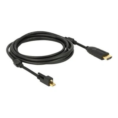 Image de Delock Câble adaptateur Mini DisplayPort mâle pour HDMI 3 m noir support 4K
