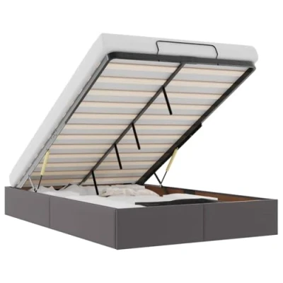 Afbeelding van vidaXL Bedframe zonder matras 120x200 cm kunstleer grijs