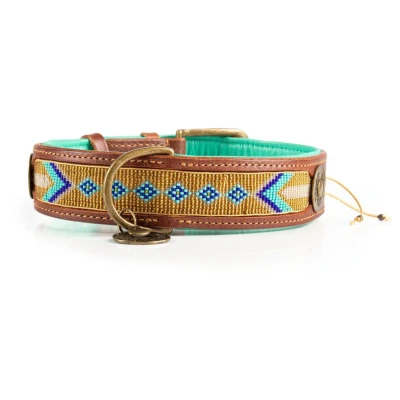 Afbeelding van Dwam Halsband Indi Moon Goud&amp;Turquoise Hondenhalsband 57 67x4 cm