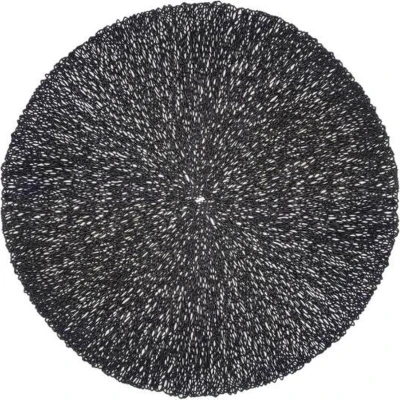 Afbeelding van Zwarte Placemat rond Coral Black Zwart Decoratie 38cm