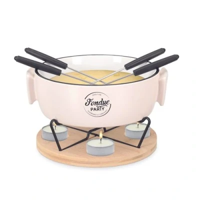 Image de Fondue à la bougie avec 4 piques No Name Cook Concept Blanc