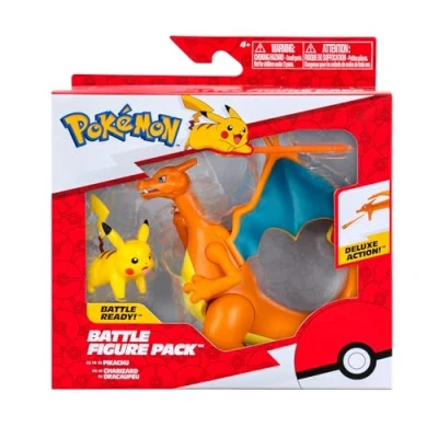Afbeelding van Pokémon PKW3459 Battle figuur, Charizard en Pikachu, beweegbare met Pikachu