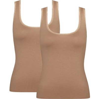 Afbeelding van Sloggi GO TANK TOP 2 PACK Hemd, Dames, Maat: 65A C. 70A/B, Nostalgic brown