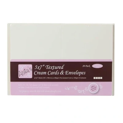 Afbeelding van Anita&#039;s 5x7 Inch Cards &amp; Envelopes Textured Cream (20pk) (ANT 1512101)