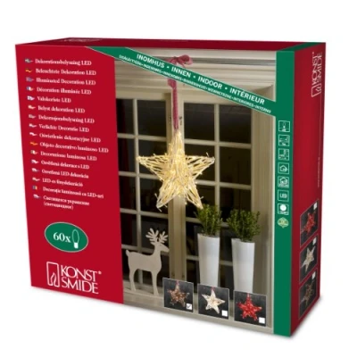 Afbeelding van Konstsmide Deurkrans met verlichting Ster LED Bruin 49 x 52 8 cm