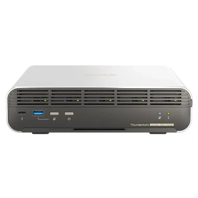 Image de QNAP TBS H574TX Serveur NAS 5 Baies RAID JBOD, 0, 1, 10, 5, 50, 6, 60, disque de réserve 60 RAM 16 Go 2.5 Gigabit Ethernet / 10 iSCSI support
