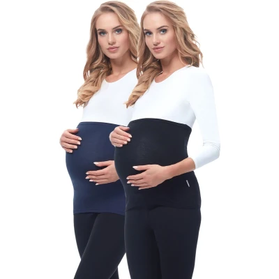 Afbeelding van Be Mammy 2 stuks zwangerschapsriem voor dames 169, zwart/donkerblauw, 40 42, Zwart/Donkerblauw