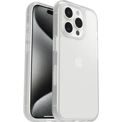 Image de OtterBox React Series Coque de protection pour téléphone portable élastomère thermoplastique (TPE), polycarbonate clair Apple iPhone 15 Pro