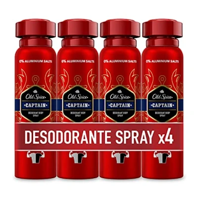 Afbeelding van Old Spice Pack X4 Captain Body Spray voor heren, 150 ml