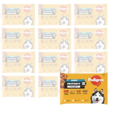 Afbeelding van Pedigree Adult Maaltijdzakjes Proteïne+ Selectie in gelei Hondenvoer 48 x 85g