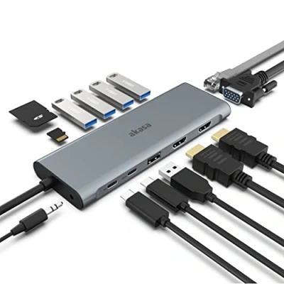 Afbeelding van Akasa USB Type C 14 In 1 Dock dockingstation Geschikt voor merk (dockingstation): Universeel Geïntegreerde kaartlezer, Power Delivery
