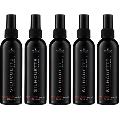 Afbeelding van 5x Schwarzkopf Silhouette Super Hold Pumpspray 200ml bundel/set/pakket Haibu by Kapperskorting.com