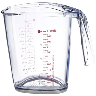 Image de Leifheit 03048 comfortline verre gradué plastique transparent/rouge 1 l