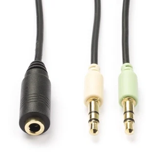 Afbeelding van 3.5 mm jack splitterkabel Goobay 0.4 m (4 pin, Stereo)
