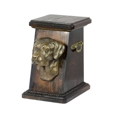 Afbeelding van Elegante urn hond voor Labrador Retriever as, met hondenbuste als herinnering