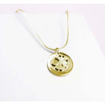 Afbeelding van Ponytail&amp;Co Hanger Munt met Klaver Goud