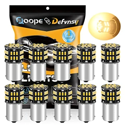Afbeelding van Defvnsy 1156 BA15S P21W 1141 3014 54 SMD ledlampen, set van 10 voor binnenverlichting, 12 V DC, camper, achteruitrijlicht of remlicht achter, 3000K warm wit