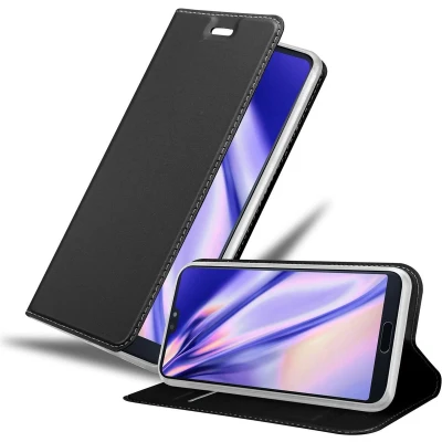 Afbeelding van Cadorabo Hoesje geschikt voor Huawei P20 PRO / PLUS in CLASSY ZWART Beschermhoes met magnetische sluiting, standfunctie en kaartvakje Book Case Cover Etui