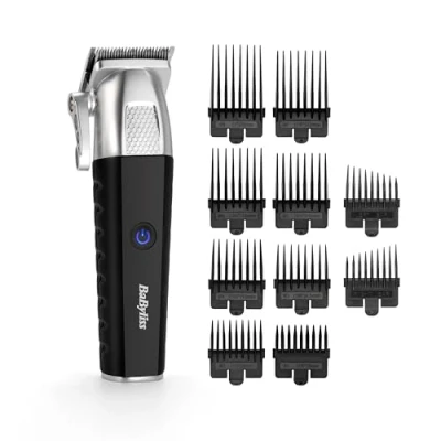 Afbeelding van BaByliss Lithium Power Tondeuse Mannen E812E RVS messen 10 opzetkammen 3 uur draadloos gebruik