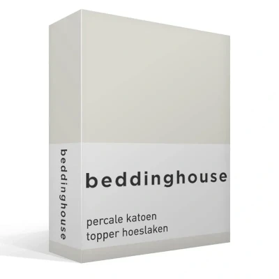 Afbeelding van Beddinghouse Percale katoen Topper Hoeslaken 180x200 Gebroken wit