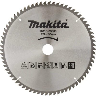 Afbeelding van Makita Zaagblad Alu 260X30 70T 5G D 73003
