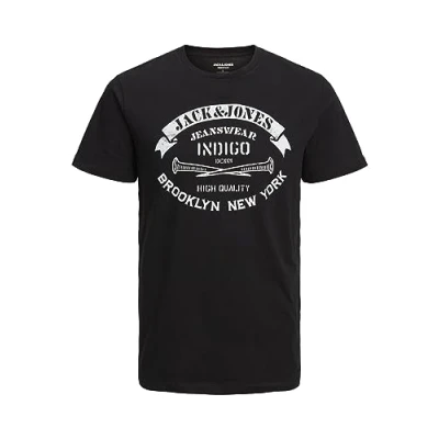 Image de JACK &amp; JONES T shirt Logo Crew Neck Shirt, Noir (Black), XL