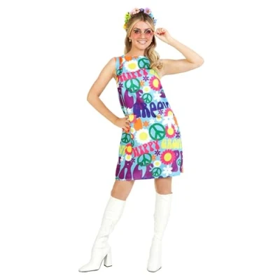 Afbeelding van Fun Shack Hippie kostuums voor dames (1 stuk), Blauw