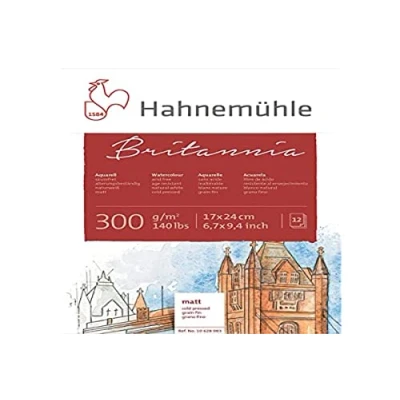 Afbeelding van Hahnemuhle Aquarelblok Britannia 300 gram cold pressed 17 x 24 cm