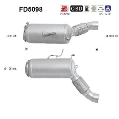 Afbeelding van AS FD5098 Roetfilter Euro 5 Cordieriet BMW: 7, X5, Touring