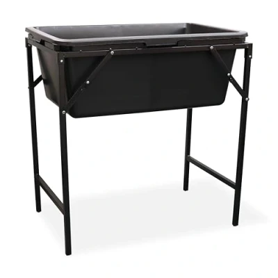Afbeelding van Bad met opvouwbare metalen standaard, afvoerventiel voor honden en katten inbegrepen, draagbaar, kinderbadje kraan, kunststof hondenzwembad, 4 maten (90 l, 78 x 48 31 cm + houder)