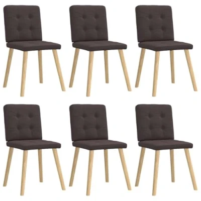 Afbeelding van vidaXL Eetkamerstoelen 6 st stof donkerbruin
