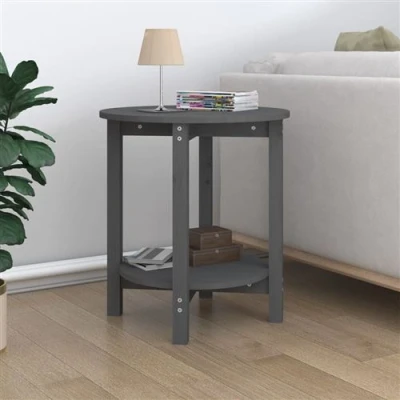Afbeelding van Salontafel Ø 55x60 cm massief grenenhout grijs