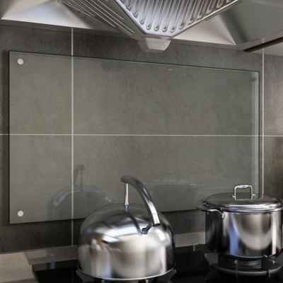Afbeelding van Spatscherm keuken 90x50 cm gehard glas transparant