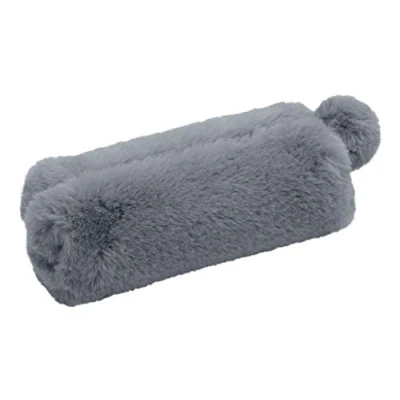 Afbeelding van Wedo 24274009 pennenetui &quot;pluizig&quot; met bontbal pluche polyester grijs blauw