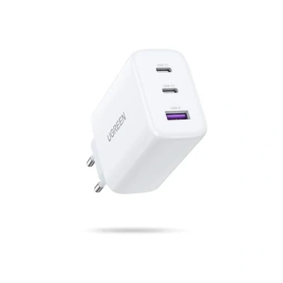 Image de UGREEN 65W Chargeur USB C Rapide 3 Ports Compatible avec iPhone 16 Plus Pro Max 15 14 13 12 11 MacBook M4 M3 M2 M1 Galaxy S24 Ultra S23 A15 Pixel 9 8 7 6 iPad Air Dell XPS (Blanc)