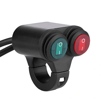 Afbeelding van Keenso Motorfietsschakelaar, universele aan/uit schakelaar, 22 mm, mistlampen, dubbele bedieningsknop (D)