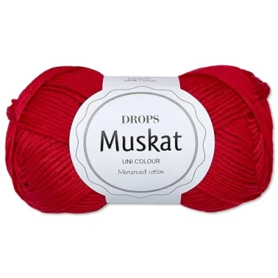 Afbeelding van Frida&#039;s Wollhaus Drops 50 g nootmuskaat katoen voor breien en haken gemerceriseerd garen 45 kleuren (12 rood)