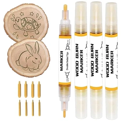 Afbeelding van EIGTWEN Set van 4 gelmarkers voor het verbranden hout, gebruikt tekenen houtverbrandingsmarkeringen, waardoor een ideale keuze is maken geschenken, knutselen en