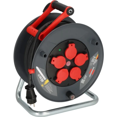 Afbeelding van Brennenstuhl Professional kabelhaspel 320 KU 4200 (40m kabel in zwart, gemaakt van speciale kunststof, voor gebruik op bouwplaatsen en permanent buitengebruik, Made Germany)